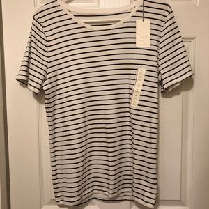 NWT Black & White Striped Tee